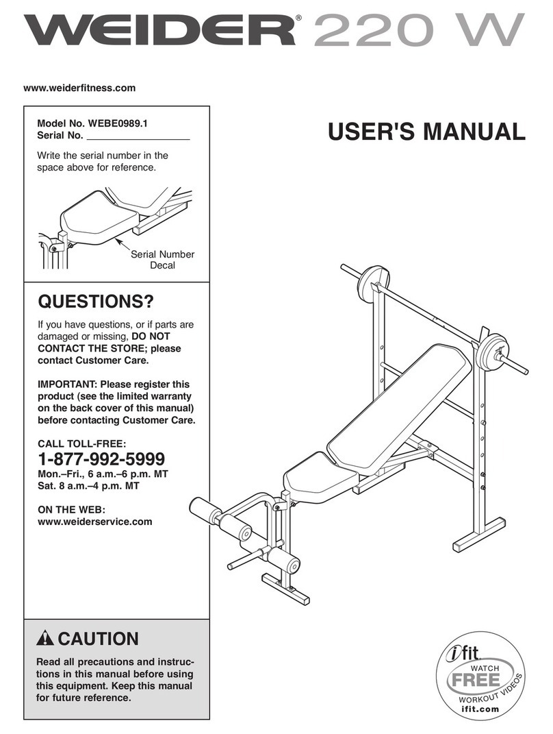 Weider WEBE0989.1 Manual de usuario