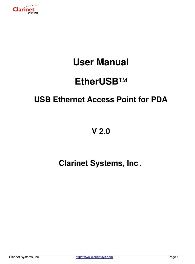 Clarinet Systems EtherUSB Manual de usuario