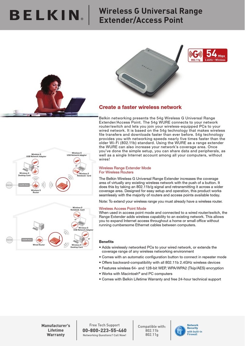 Belkin F5D7132 - Wireless G Universal Range Extender/Access... Manual de usuario