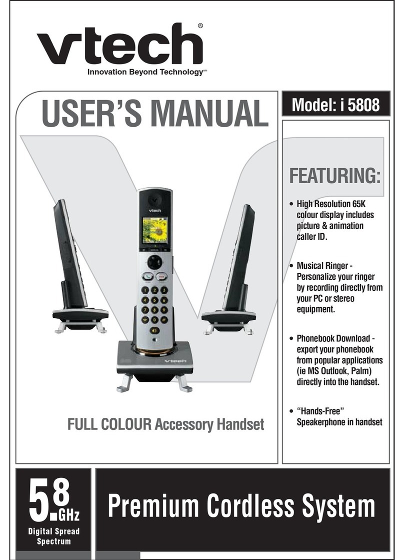 V-tech I5808 - Cordless Extension Handset Manual de usuario