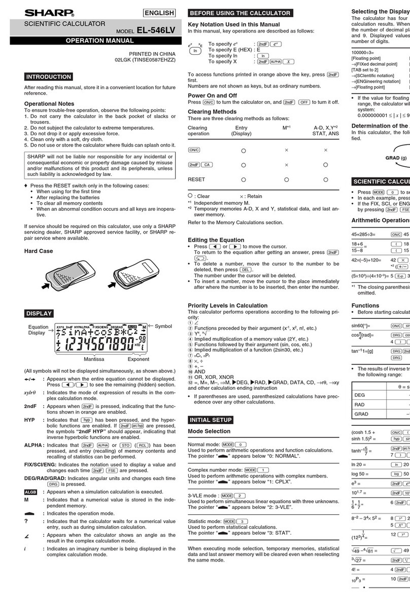 Sharp EL-546LV Manual de usuario