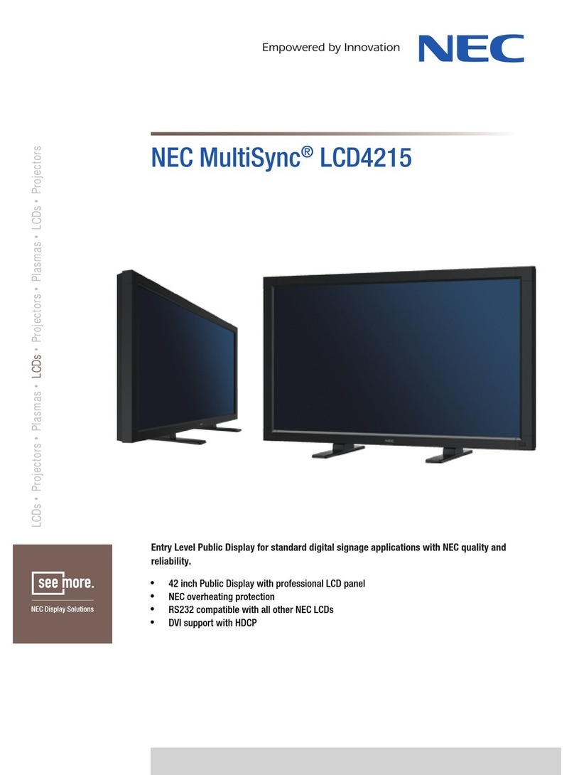 NEC LCD4215 - MultiSync - 42" LCD Flat Panel... Manual
