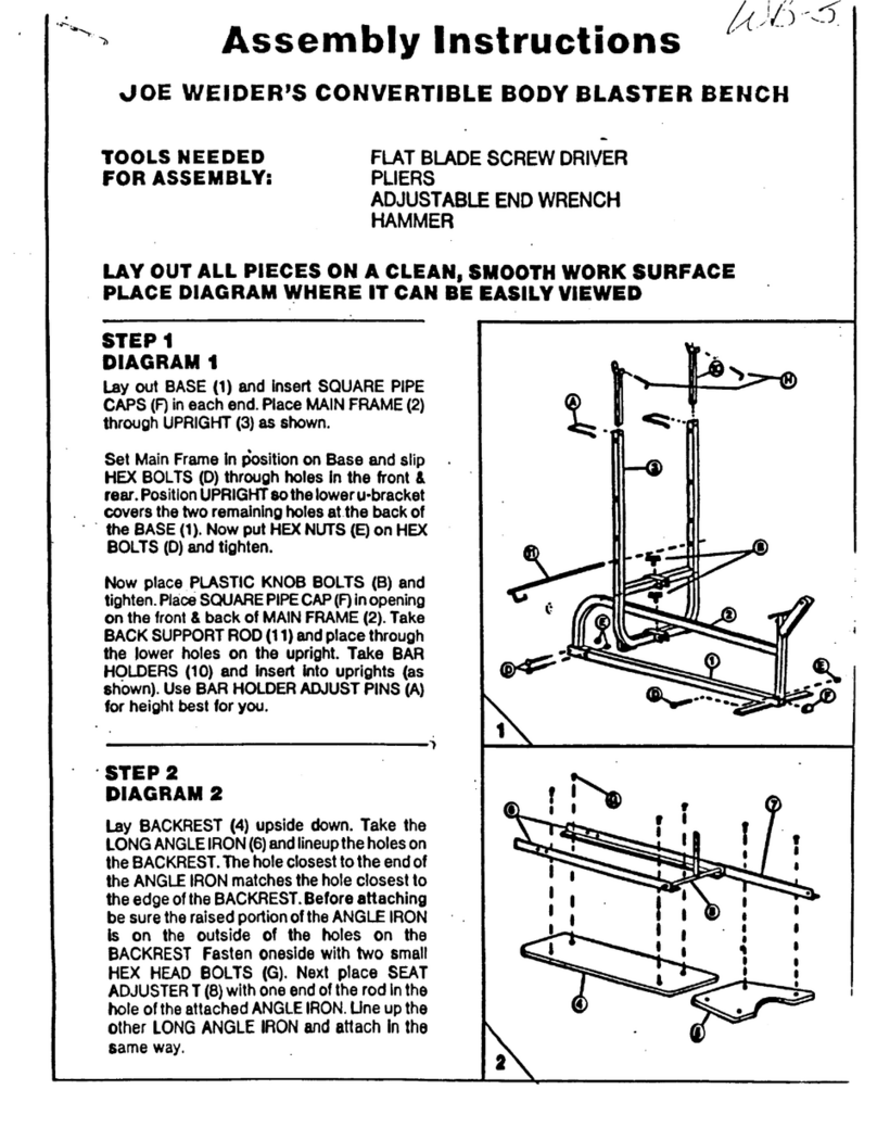Weider Wb-5 Bench Manual de usuario