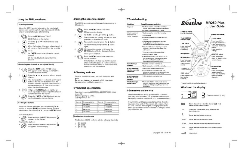 Binatone MR250 Plus Manual de usuario