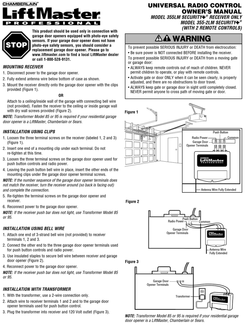 Chamberlain LiftMaster 355LM Security+ Manual de usuario