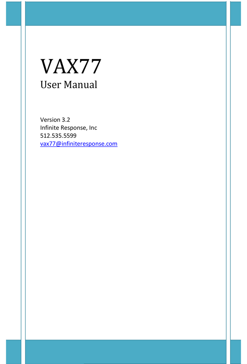 Infinite Response VAX77 Manual de usuario