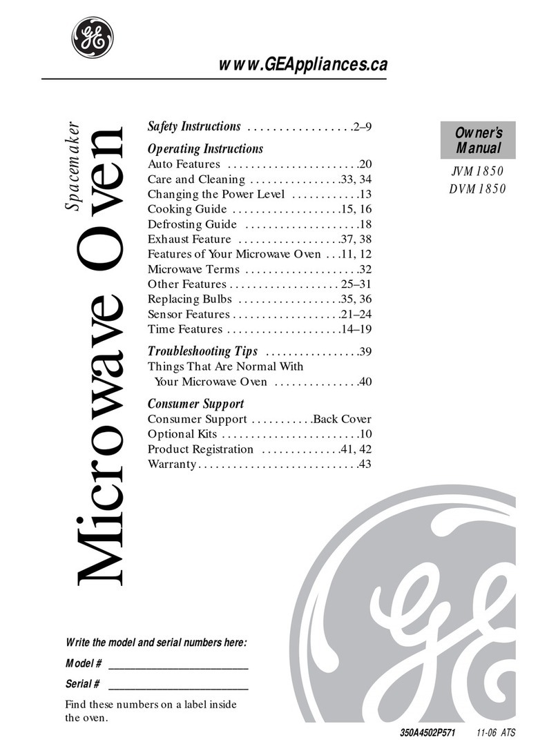 GE Spacemaker XL JVM1850 Manual de usuario