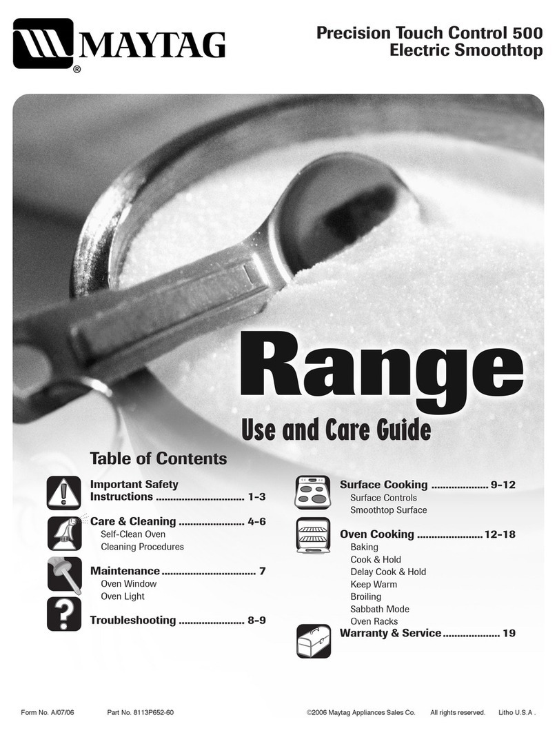 Maytag Precision Touch Control 500 Electric... Manual de usuario Maytag Precision Touch Control 500 Electric... Manual de usuario