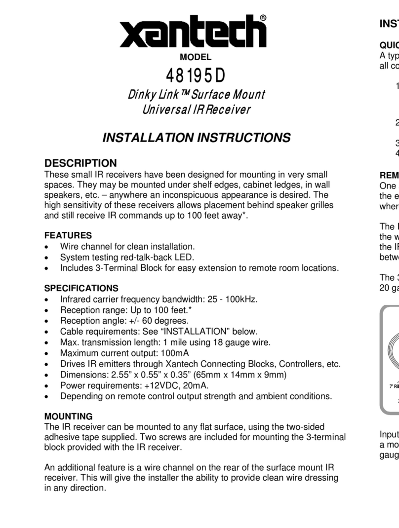 Xantech 48195D Manual de usuario