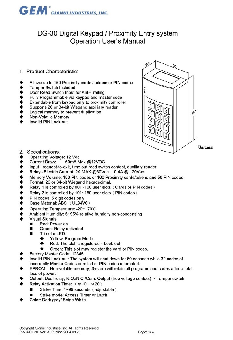 GEM DG-30 Manual de usuario
