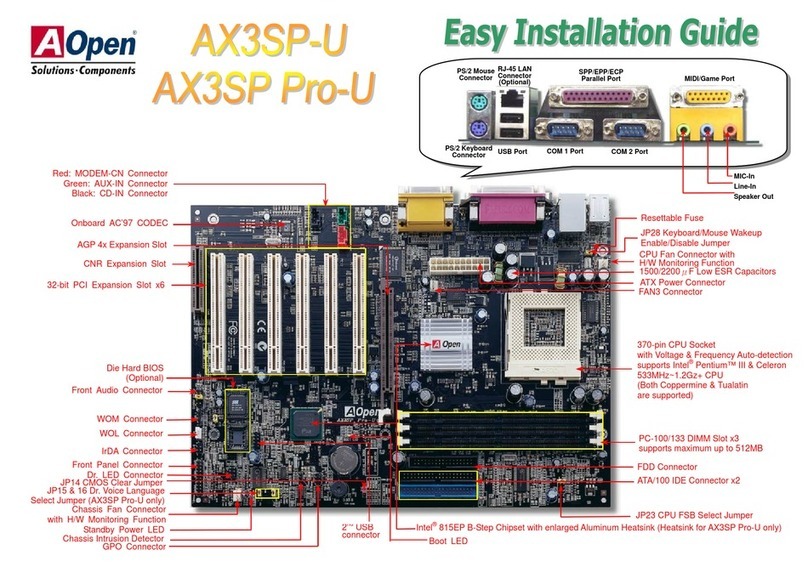 AOpen AX3SP-U Hoja de datos
