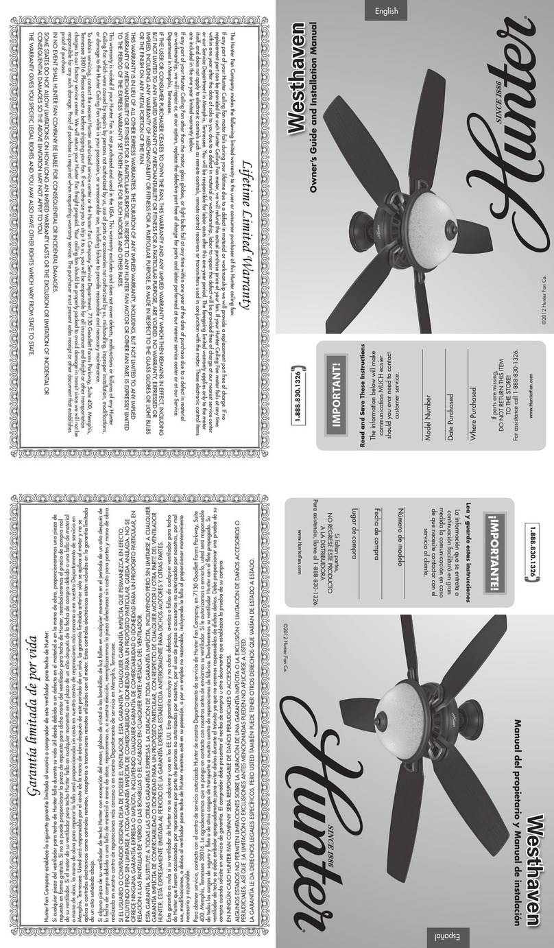 Hunter Westhaven Manual de instrucciones