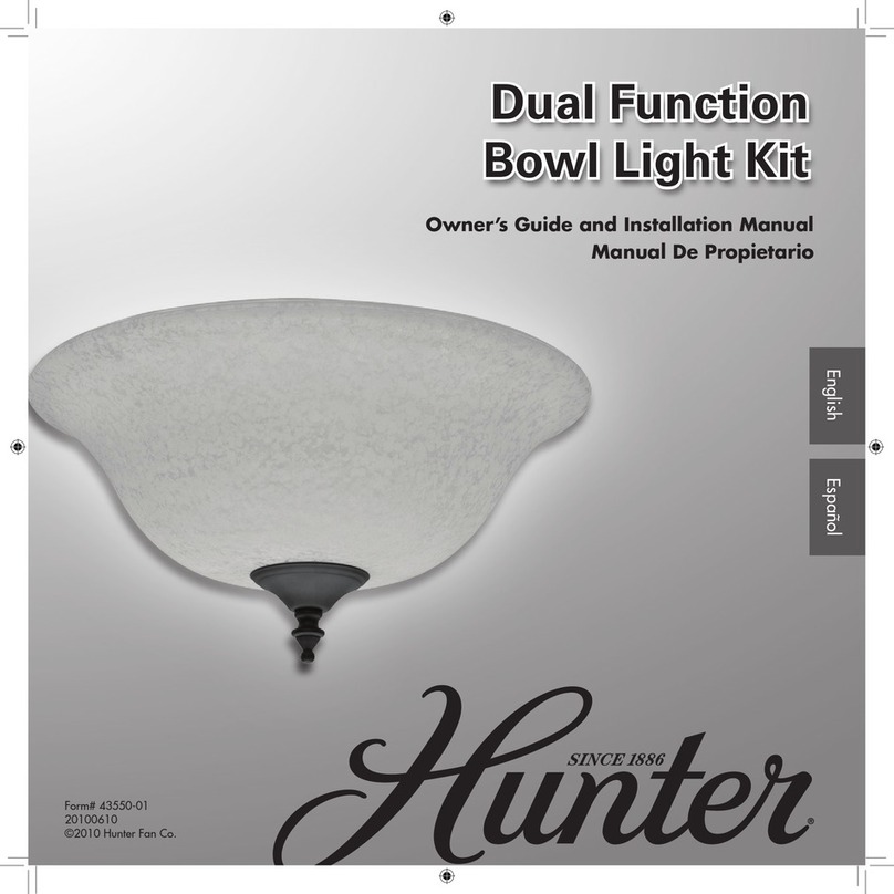 Hunter Dual Function Bowl Light Kit Manual de instrucciones