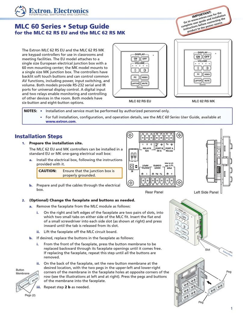 Extron electronics MLC 62 RS EU Manual de usuario