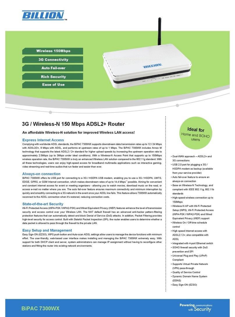 Billion BiPAC 7300WX Manual de instalación y operación