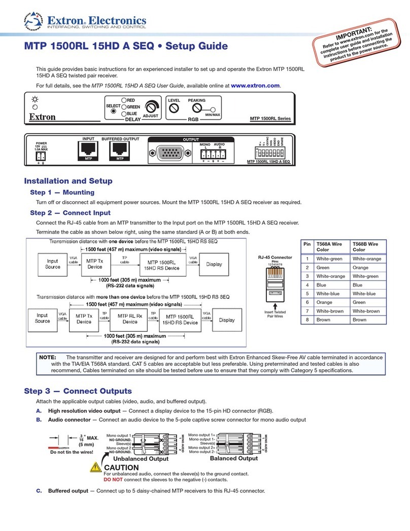 Extron electronics MTP 1500RL 15HD A SEQ Manual de usuario