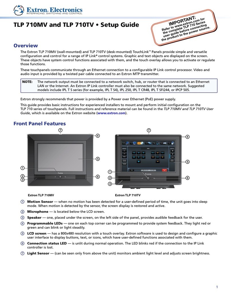 Extron electronics TLP 710MV Manual de usuario