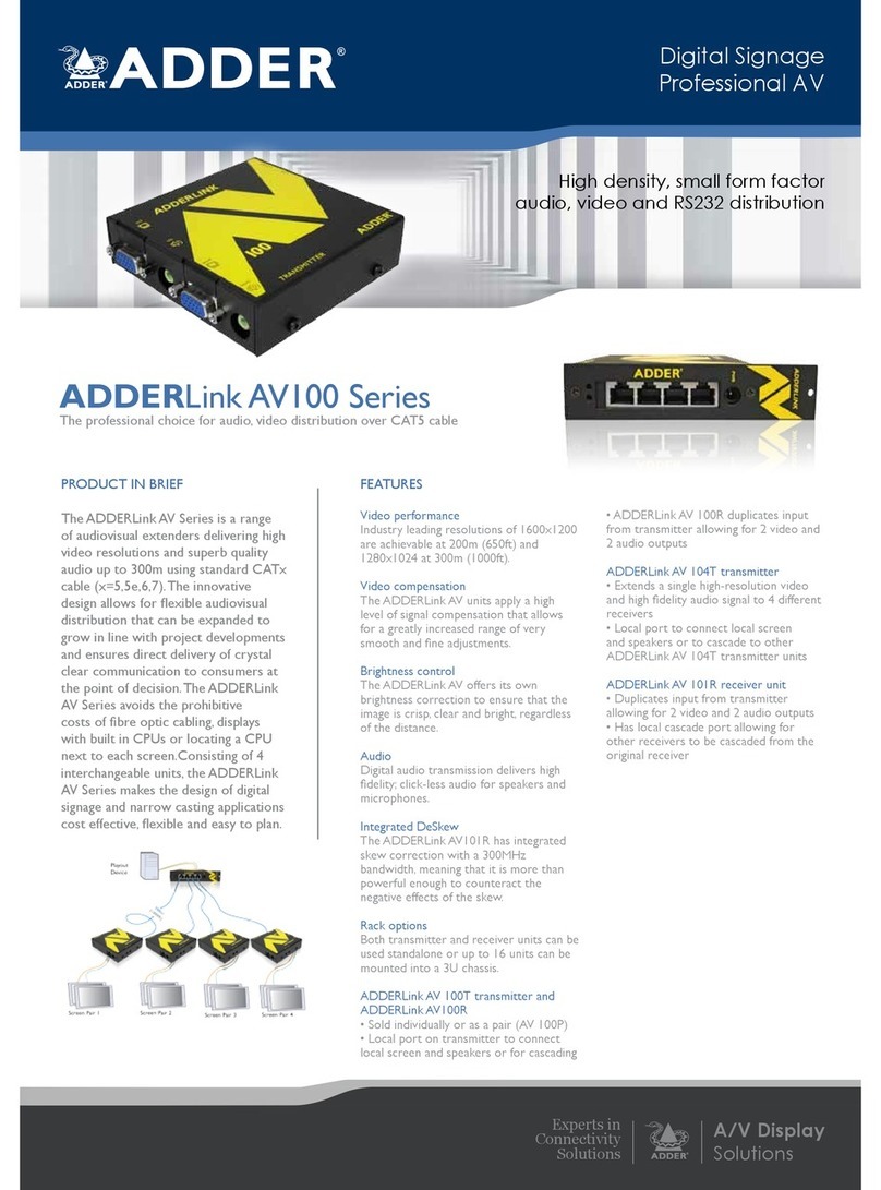 ADDER AdderLink AV100 series Manual de usuario