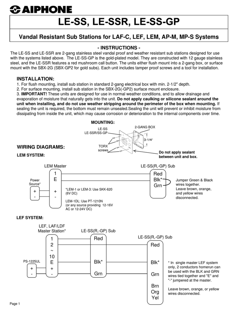 Aiphone LE-SSR Manual de usuario