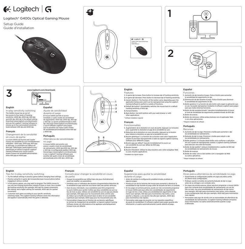 Logitech G400s Manual de usuario