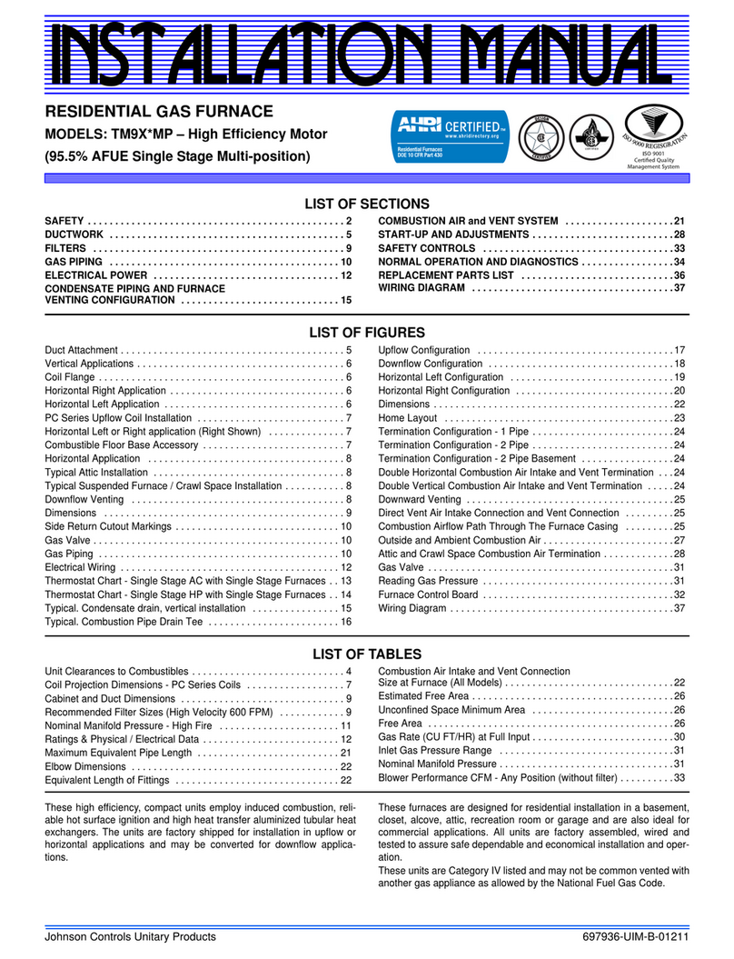 Johnson Controls TM9X*MP Manual de usuario