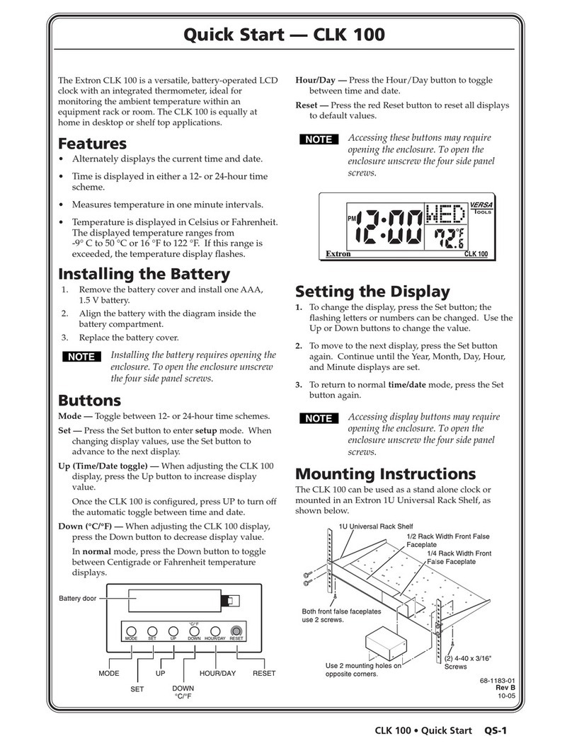 Extron electronics CLK 100 Manual de usuario