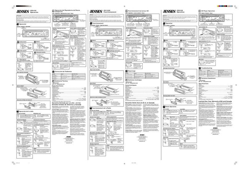 Jensen CD315X Manual de instrucciones