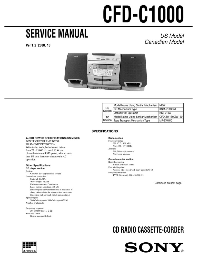 Sony CFD-C1000 - Boombox With Cd Manual de usuario