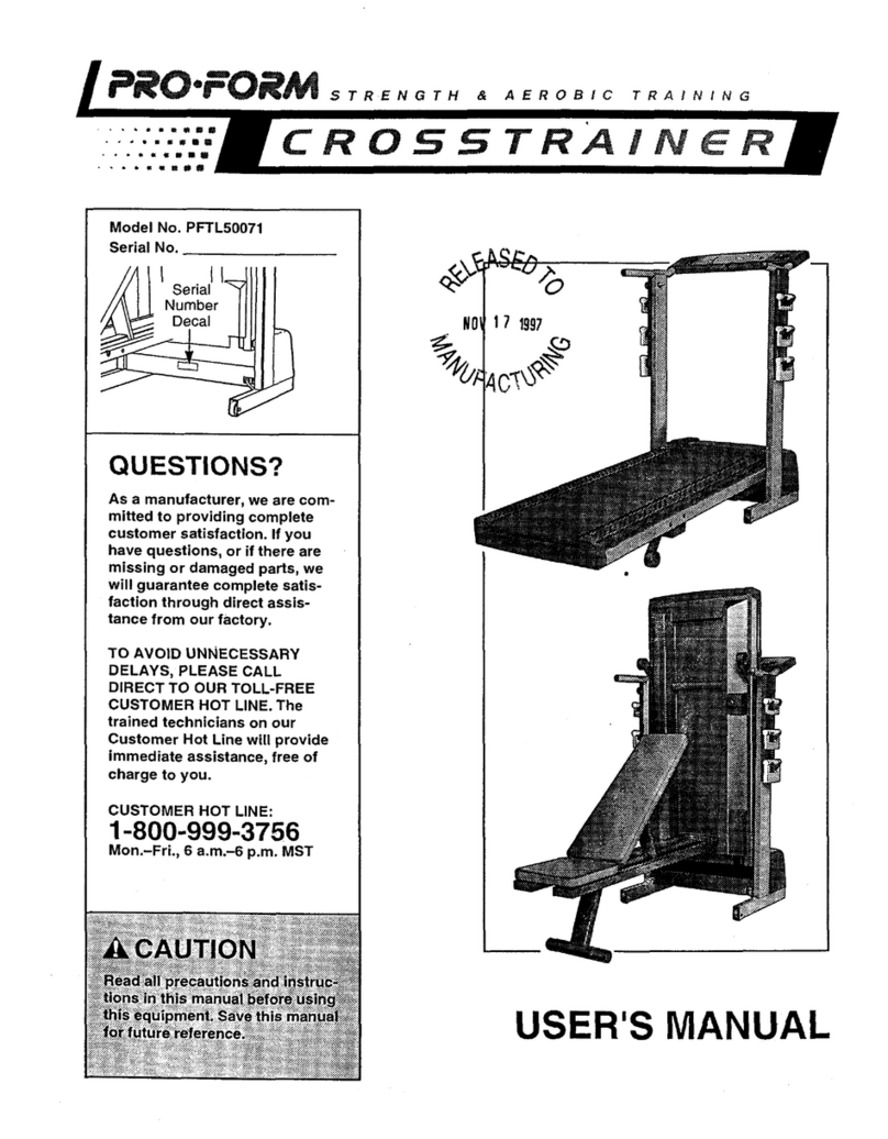 Pro-Form CROSSTRAINER Manual de usuario