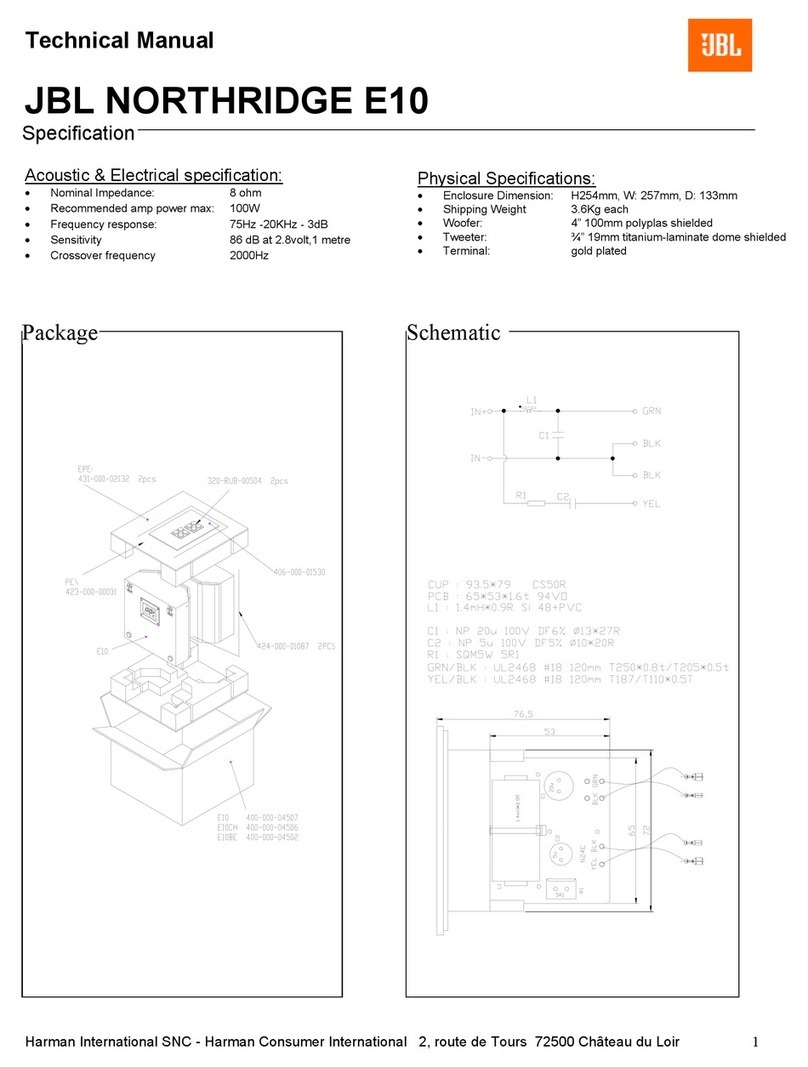 JBL Northridge E10 Manual de usuario