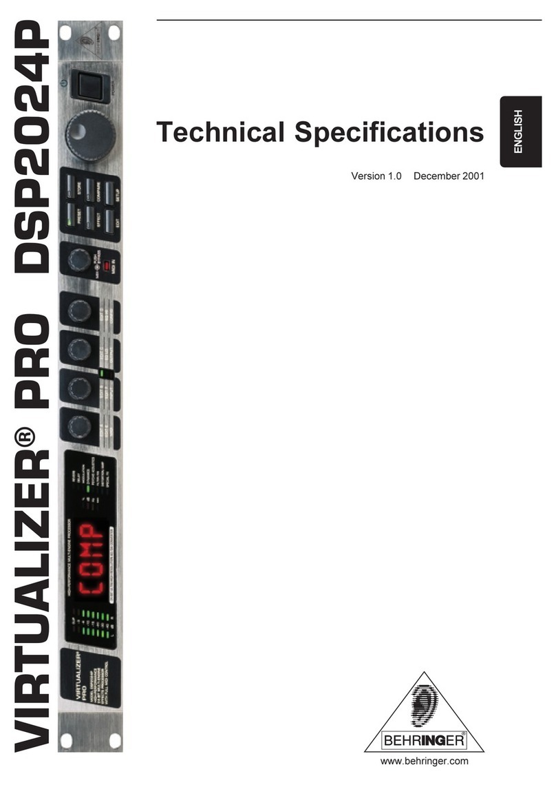 Behringer Virtualizer Pro DSP2024P Manual de usuario Behringer Virtualizer Pro DSP2024P Manual de usuario