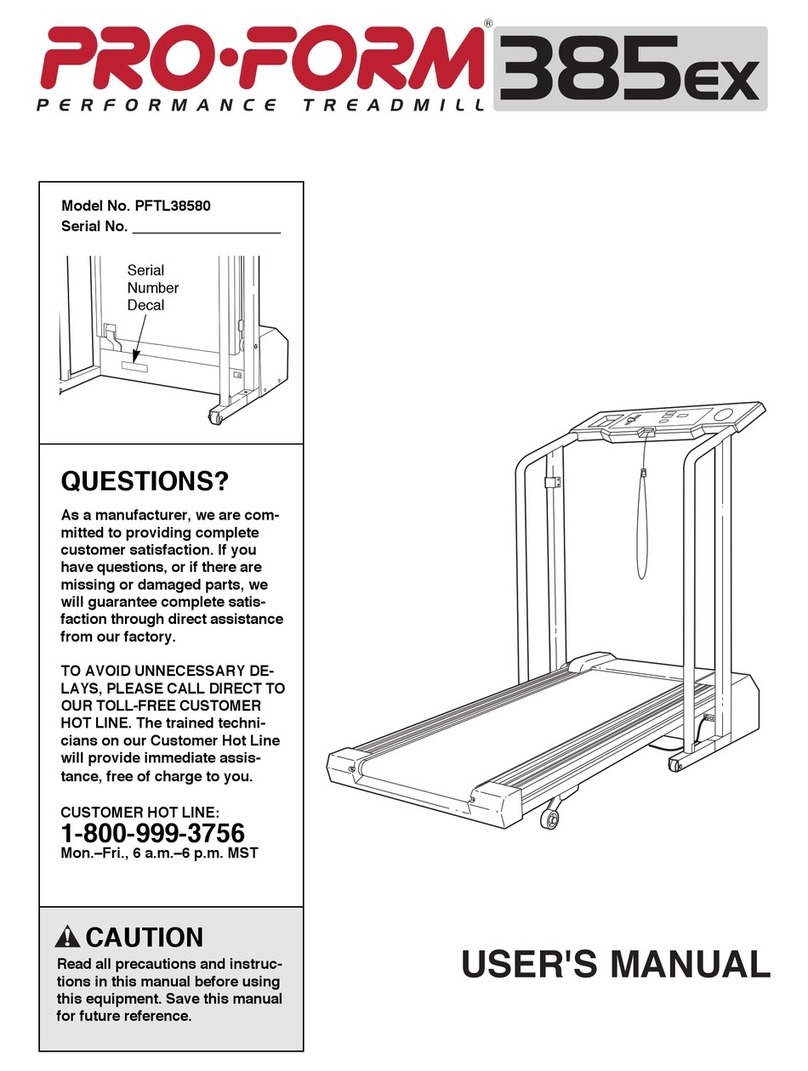 Pro-Form 385ex Manual de usuario