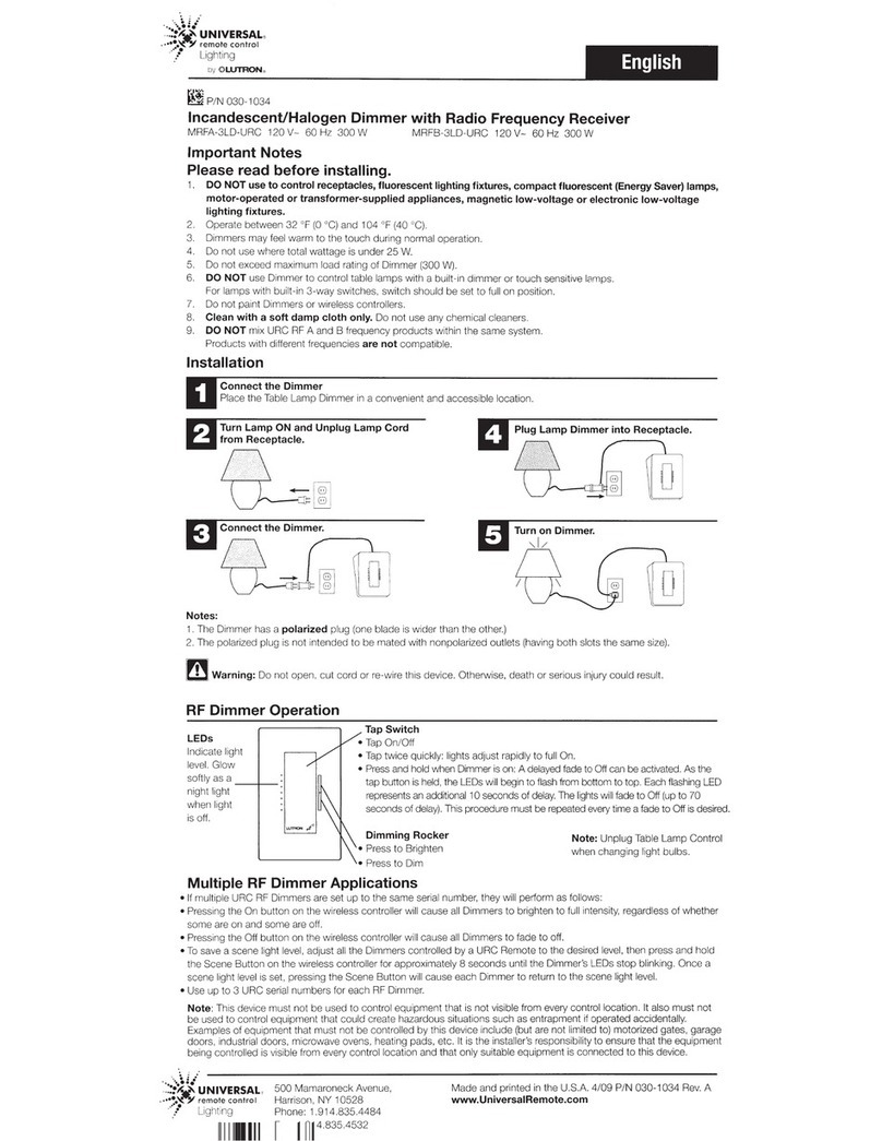 Universal Remote Control MRFA-3LD-URC Manual de usuario