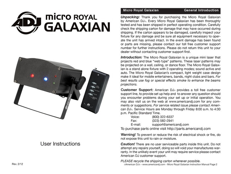 ADJ Micro Royal Galaxian Manual de usuario