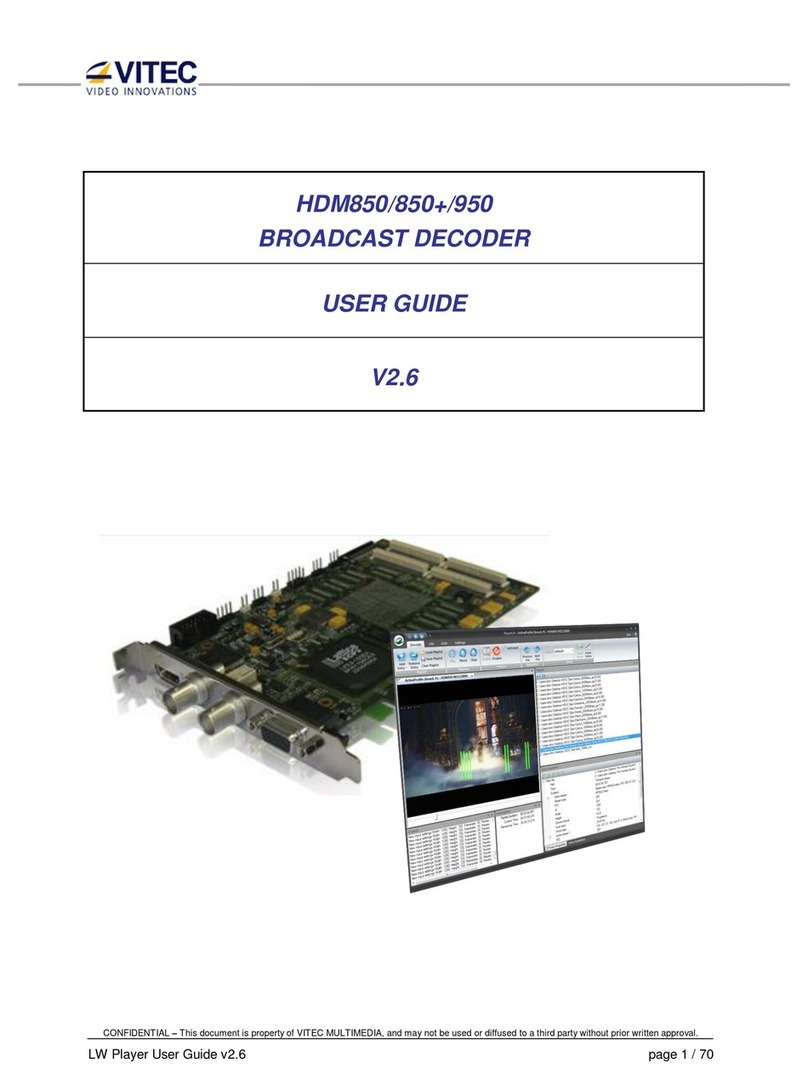 Vitec Multimedia HDM850+ Manual de usuario Vitec Multimedia HDM850+ Manual de usuario