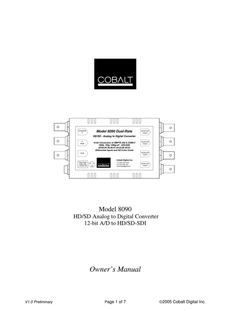 Cobalt Digital Inc 8090 Manual de usuario