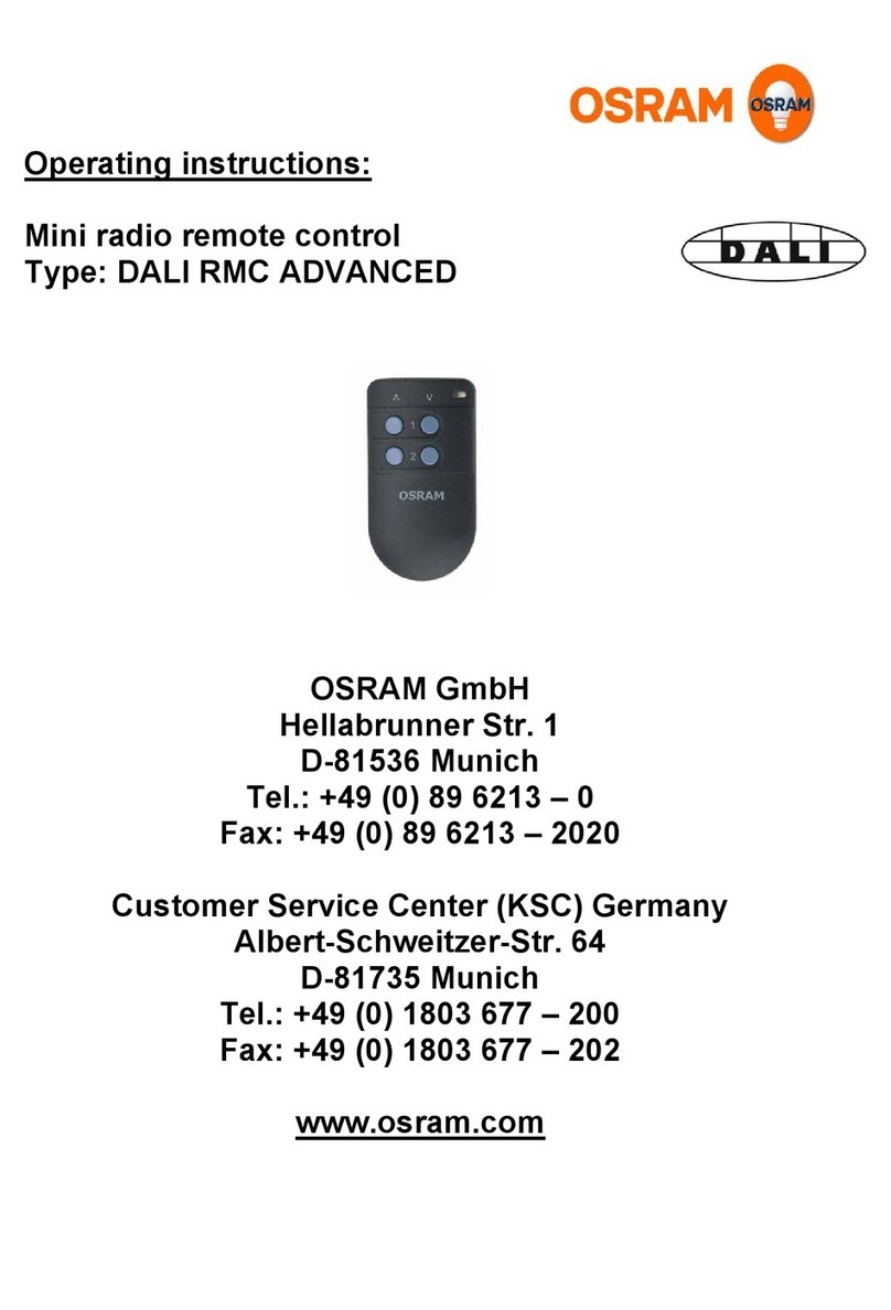 Osram DALI RMC ADVANCED Manual de usuario