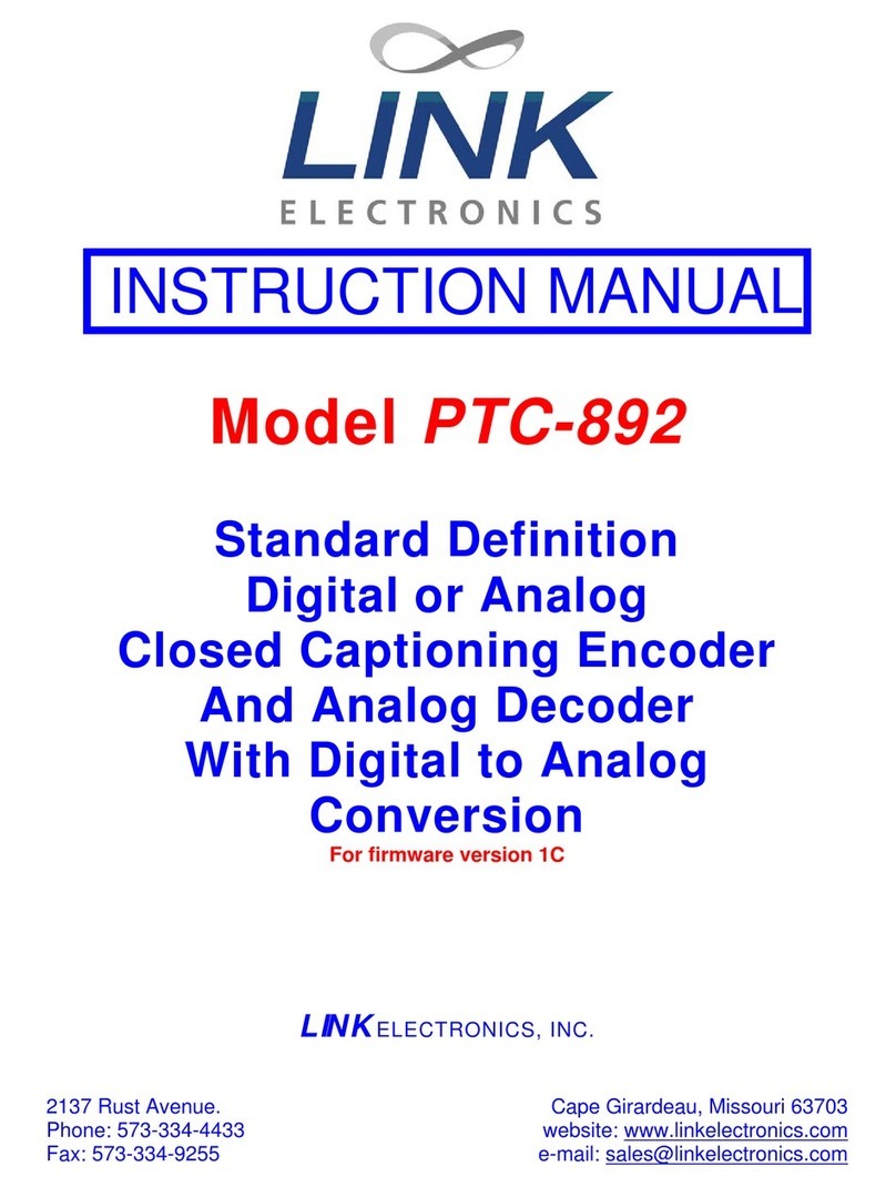 Link electronics Caption Encoder/Decoder SD SDI/Analog... Manual de usuario