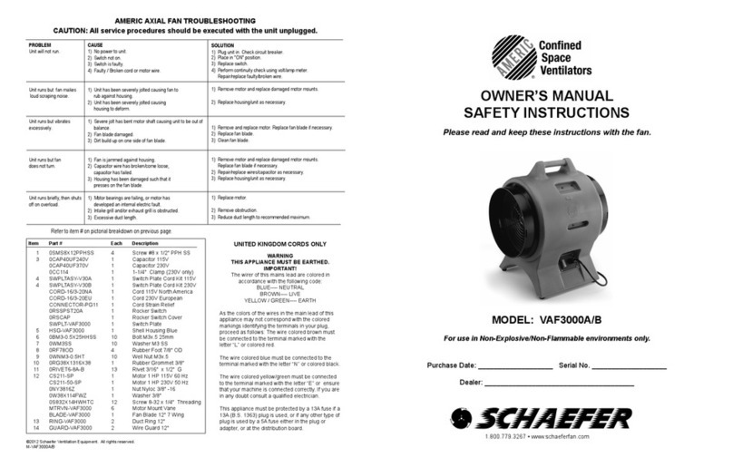 Shaefer VAF3000A Manual de usuario