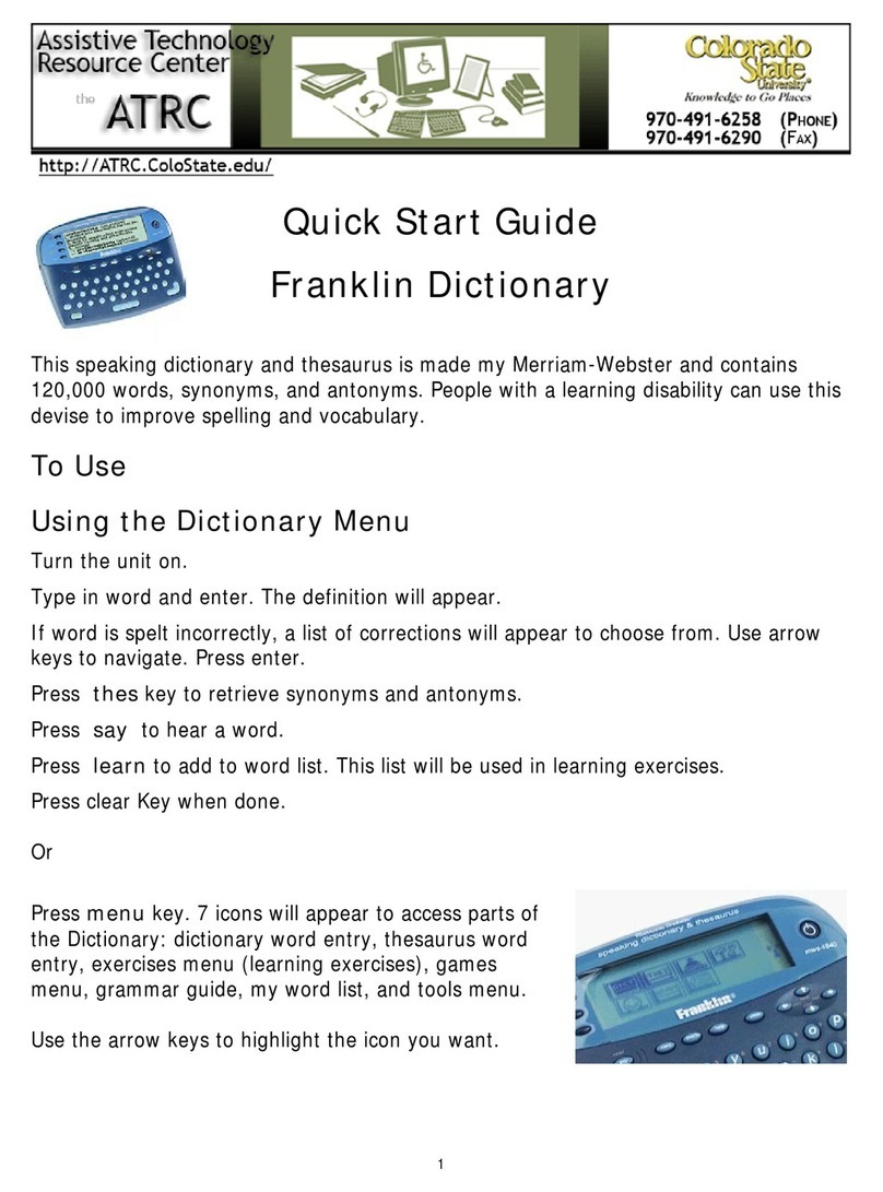 Franklin Dictionary Manual de usuario