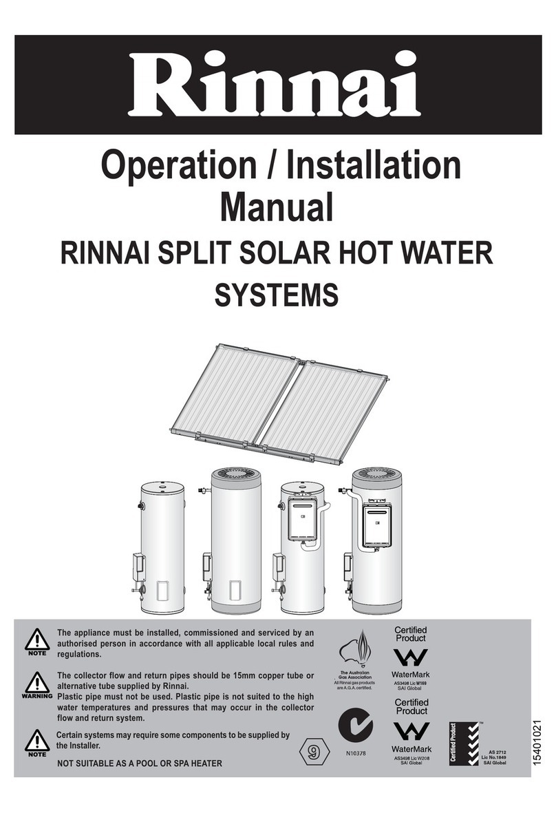 Rinnai SPLIT SOLAR Manual de usuario