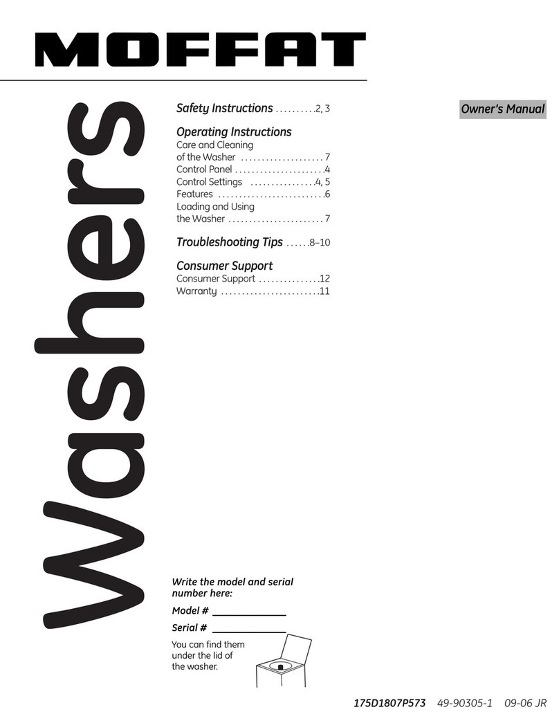 Moffat Washers Manual de usuario Moffat Washers Manual de usuario