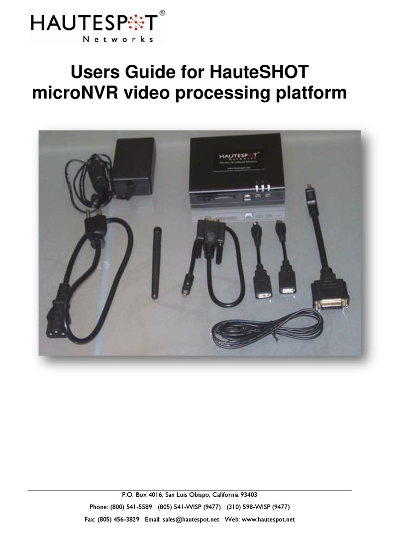 Hautespot HauteSHOT microNVR video processing platform Manual de usuario