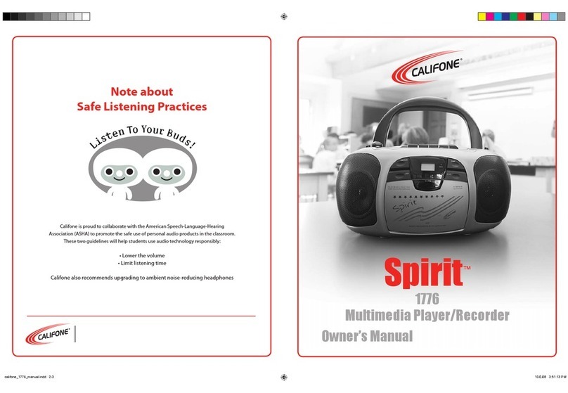 Califone Spirit 1776 Manual de usuario
