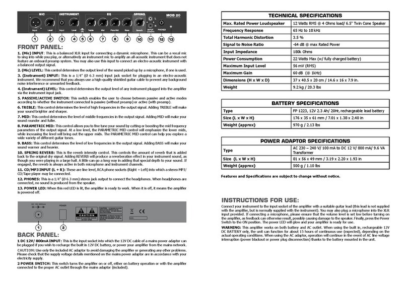 Stagg MOB 20 Manual de usuario Stagg MOB 20 Manual de usuario