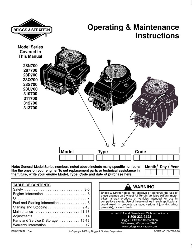 Briggs & Stratton 28N700 Series Manual de instalación y operación