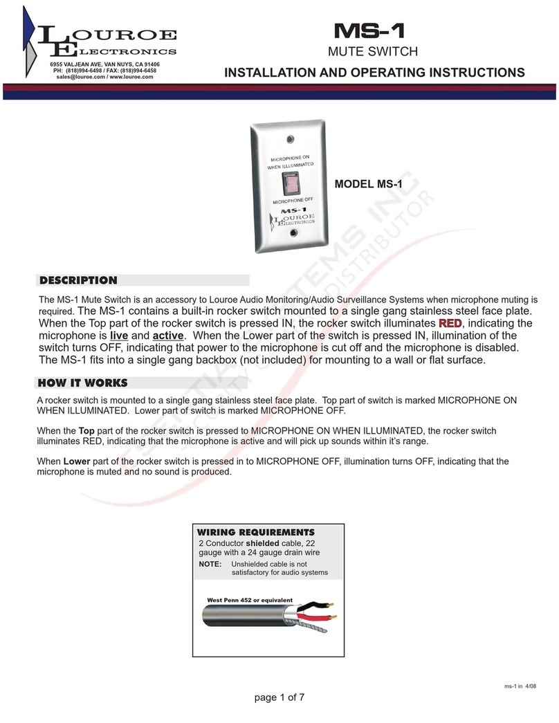 Louroe Electronics MS-1 Manual de usuario Louroe Electronics MS-1 Manual de usuario