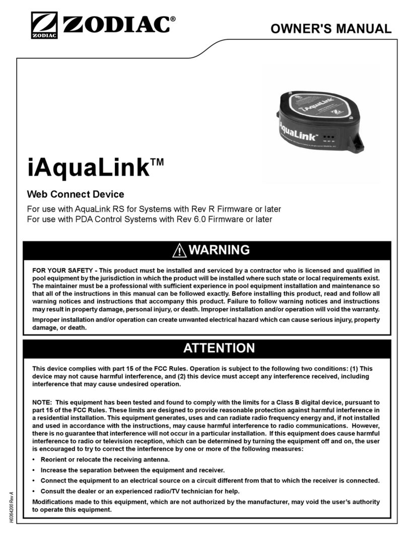 Zodiac iAquaLink Manual de usuario