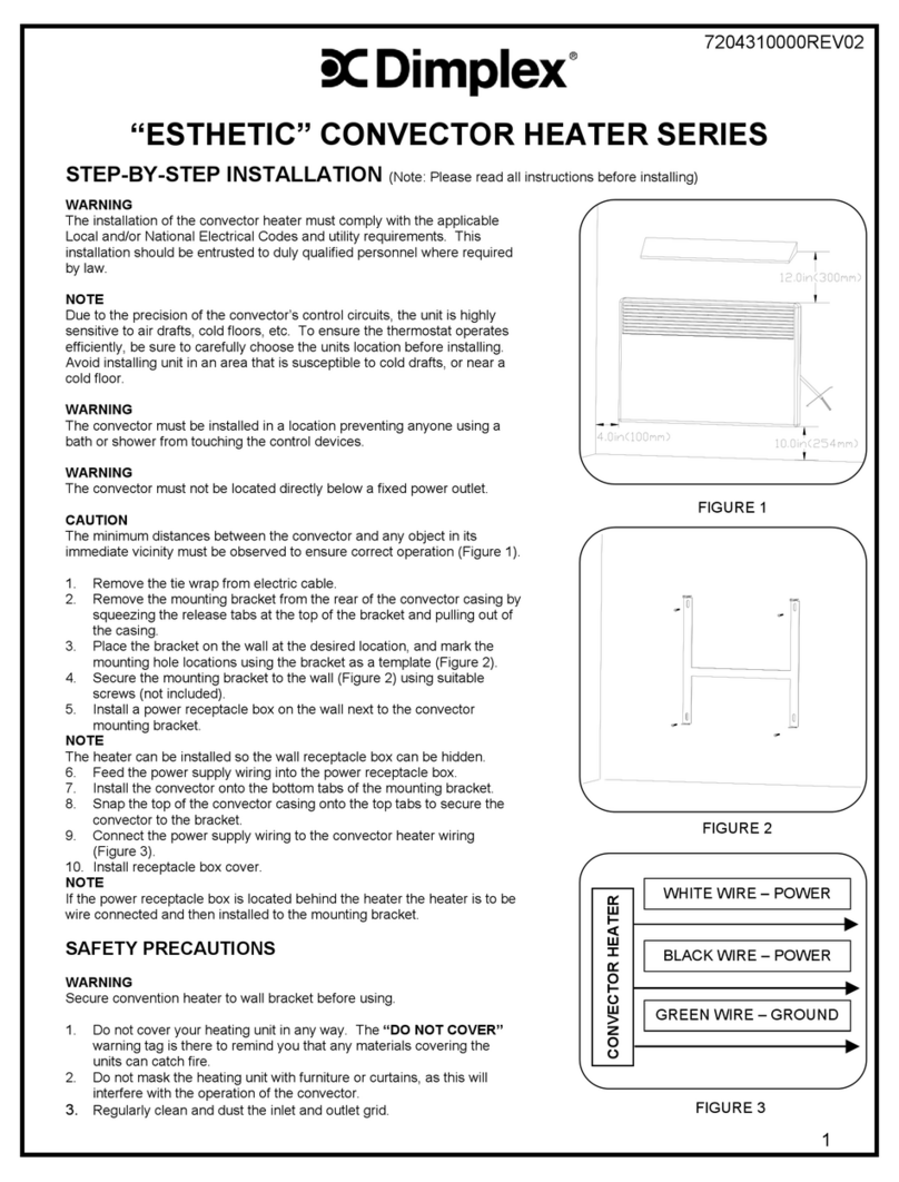 Dimplex ESTHETIC SERIES Manual de usuario Dimplex ESTHETIC SERIES Manual de usuario