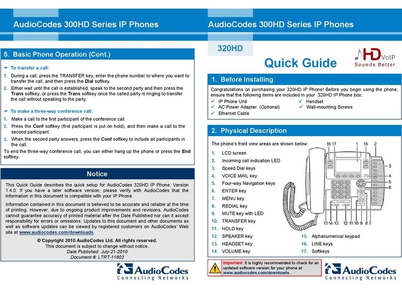 AudioCodes 320HD Manual de usuario